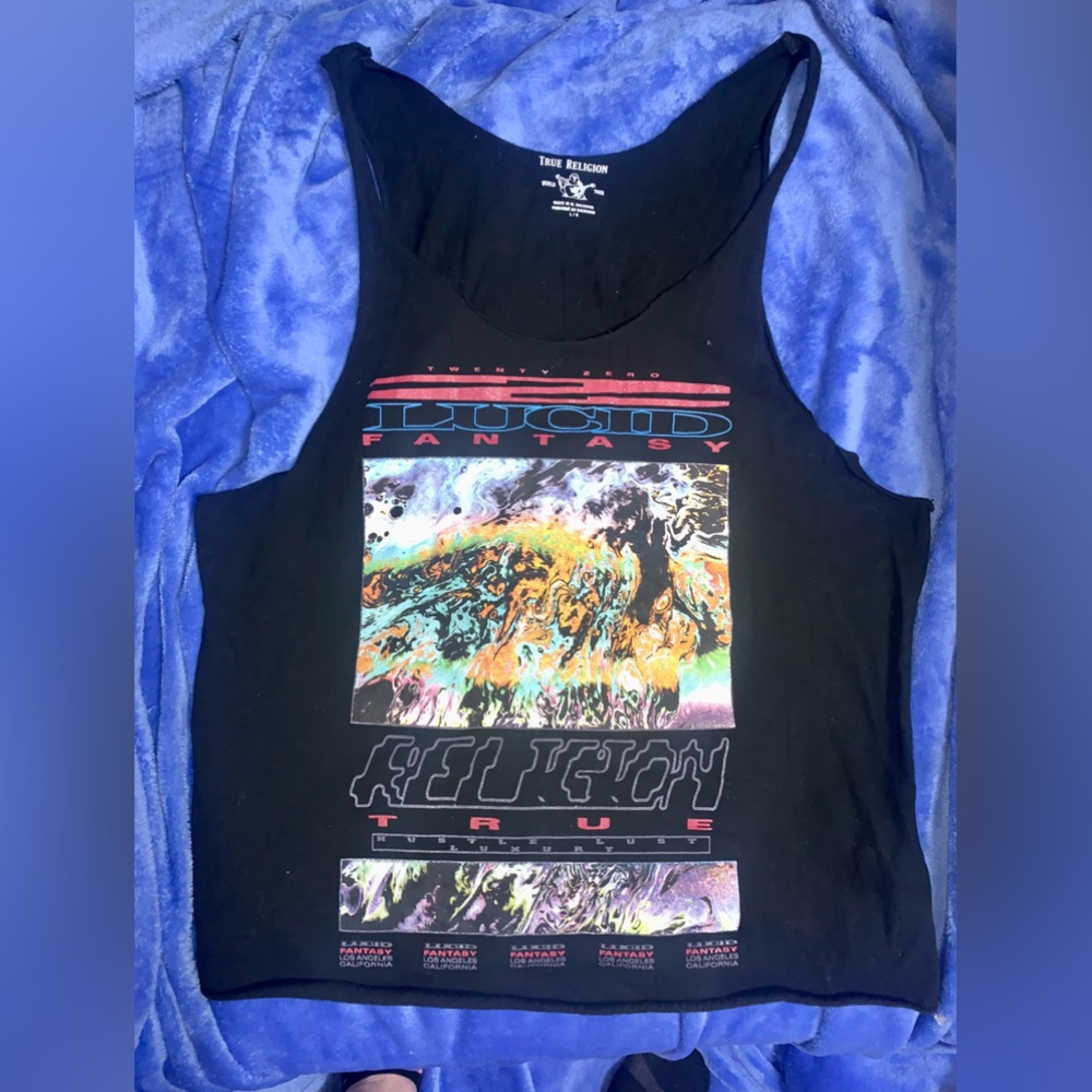 Large Black True Religion tank top.